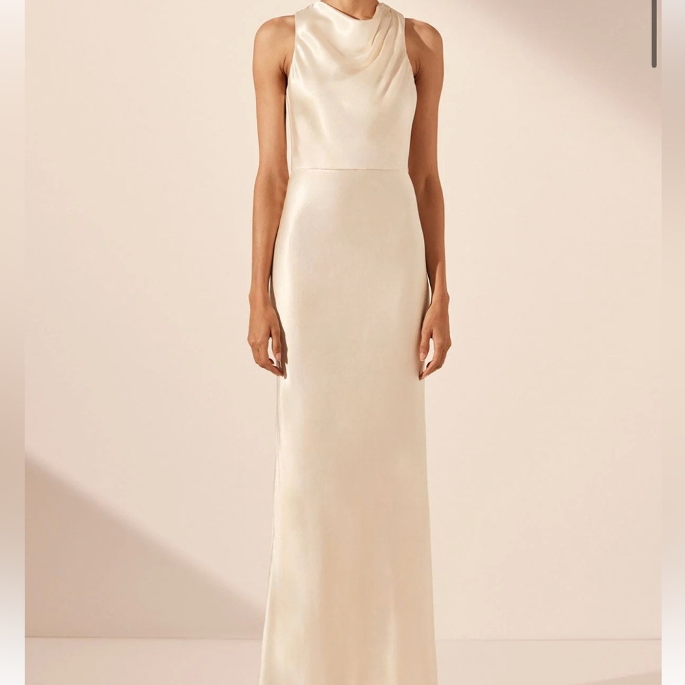 Shana Joy La Lune High Neck Maxi Dress Cream